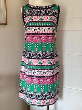 Talbots patterned shift dress